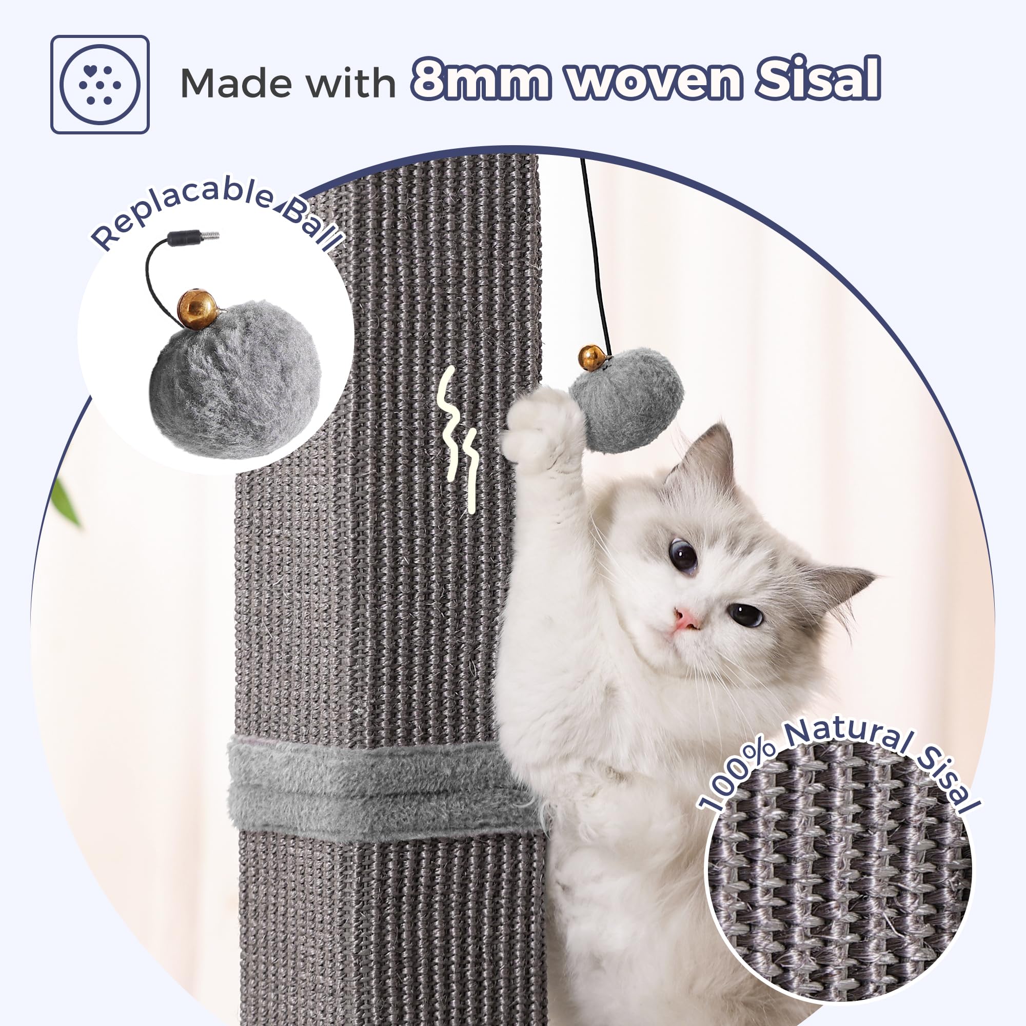 Pawfessor sisal tejido 100% natural ofrece rascado intenso y protege muebles del hogar.
