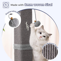 Pawfessor sisal tejido 100% natural ofrece rascado intenso y protege muebles del hogar.