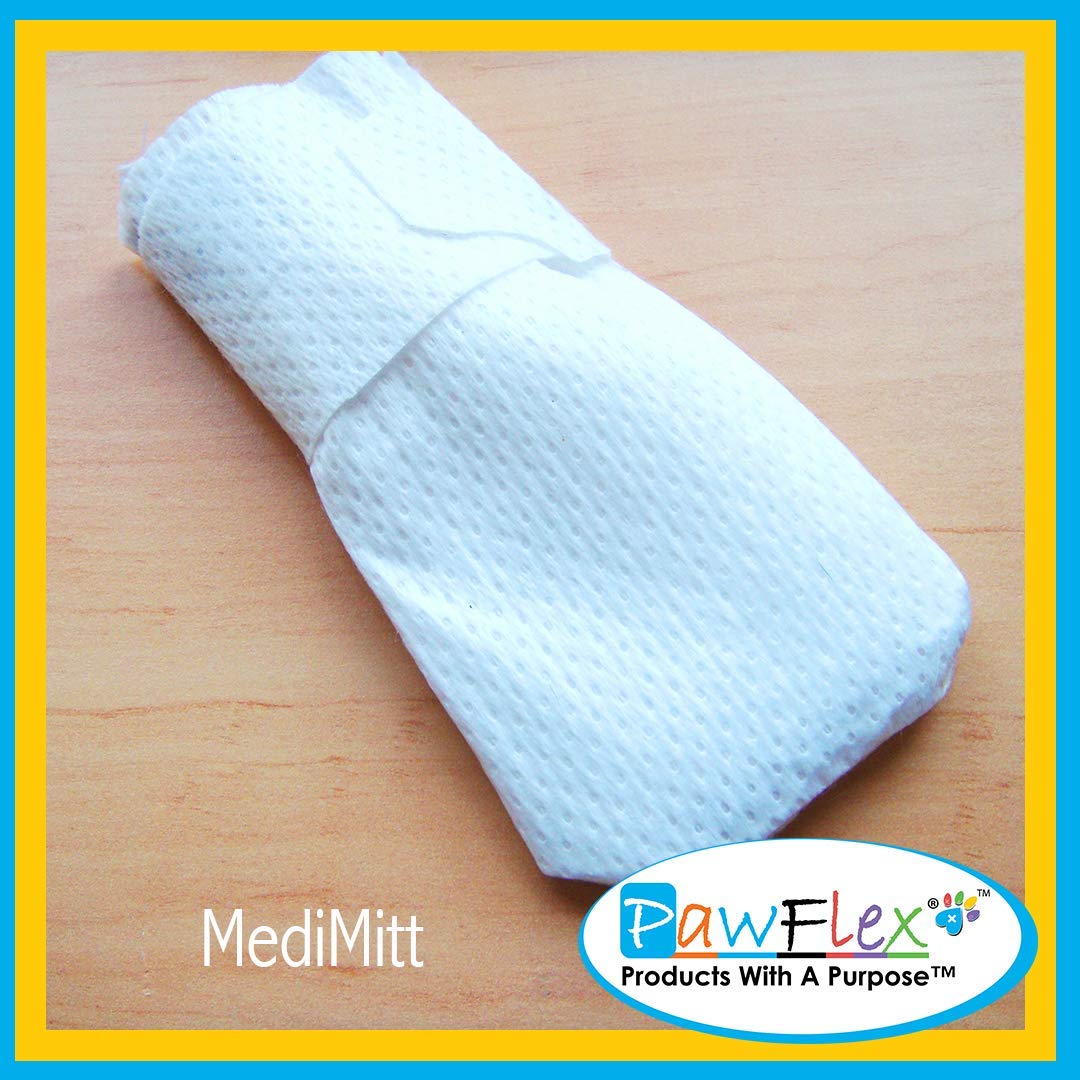 PawFlex Medimitt desechable y resistente, lavable a mano para reutilización.