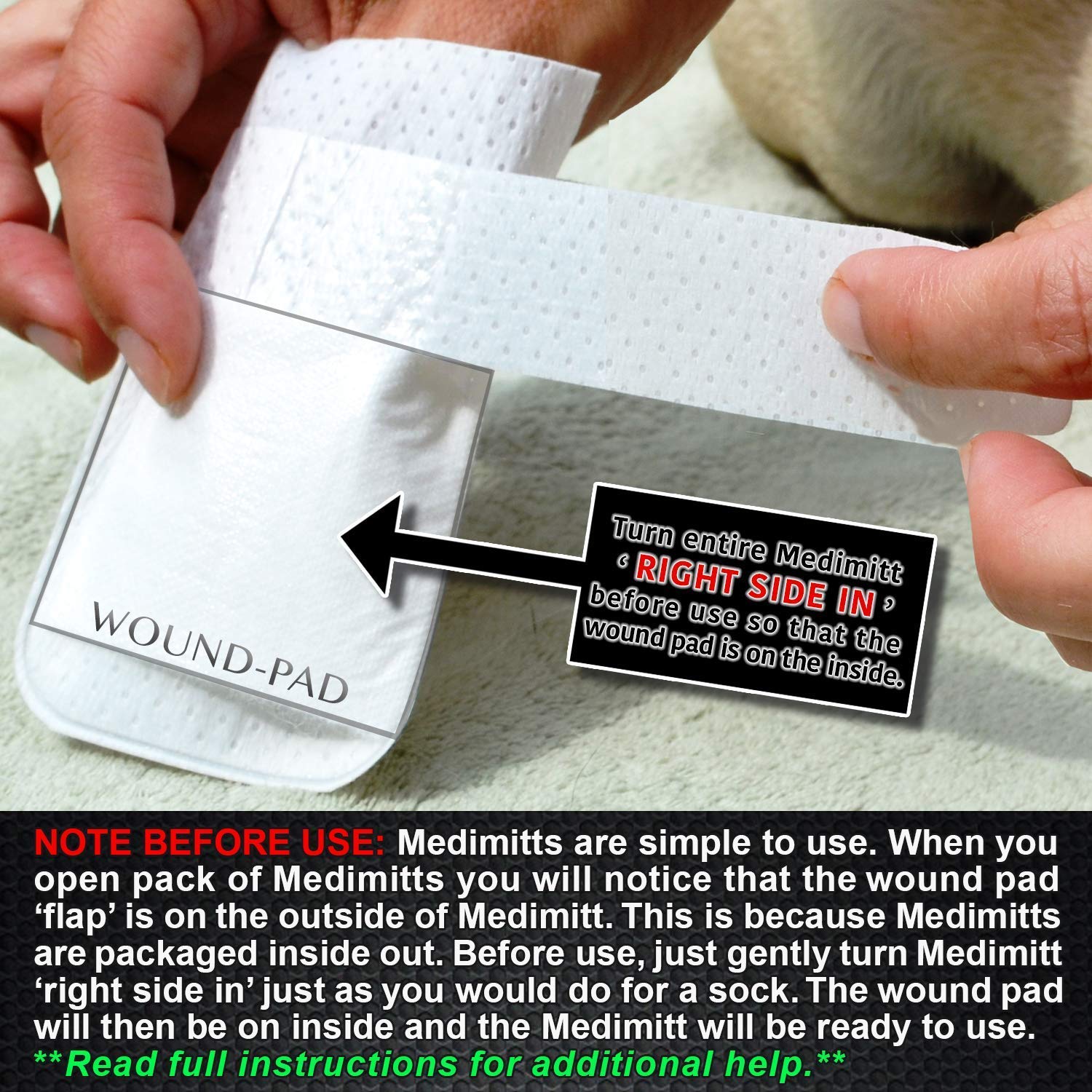 PawFlex Medimitt vendaje de pata transpirable para confort.