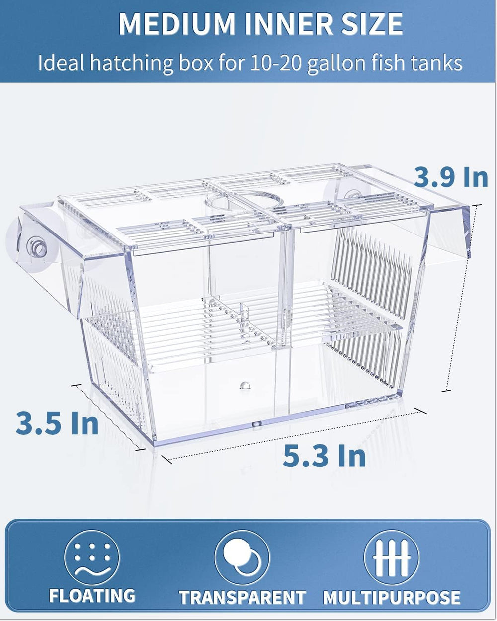 Pawfly incubadora acrílica para crías, visión clara para observar el desarrollo sin interferencias.