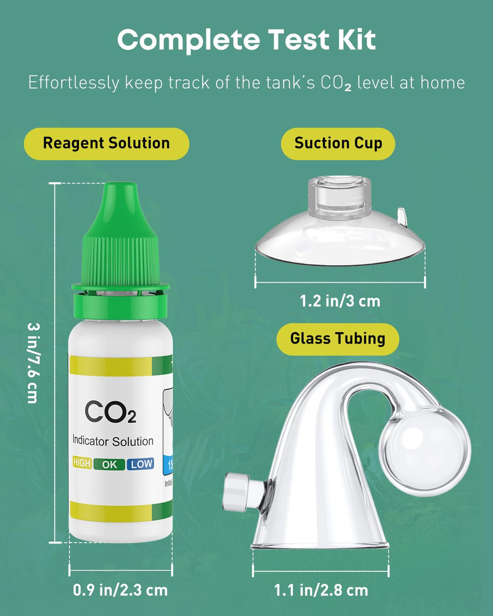 Pawfly tubo de vidrio claro facilita lectura precisa del CO2