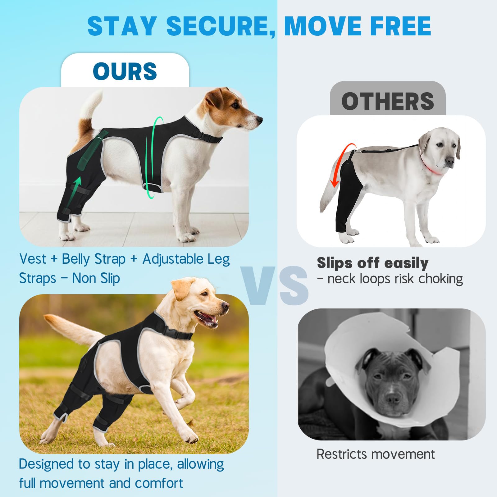 Pawfun manga trasera resistente a mordiscos protege la piel del perro