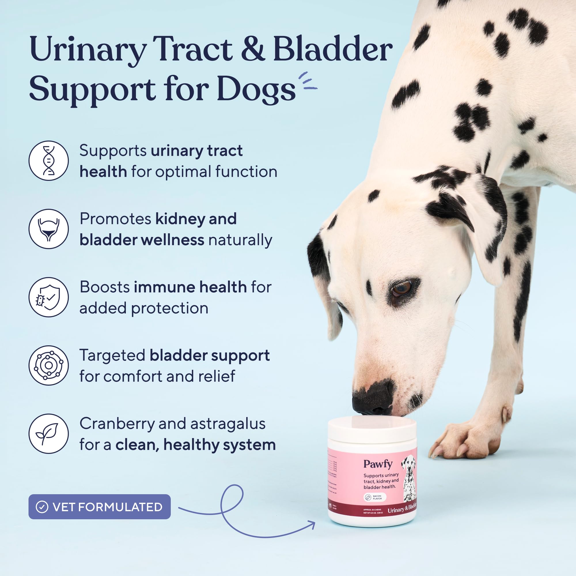 Pawfy Cranberry y D-Mannosa: ingredientes naturales para la salud urinaria.