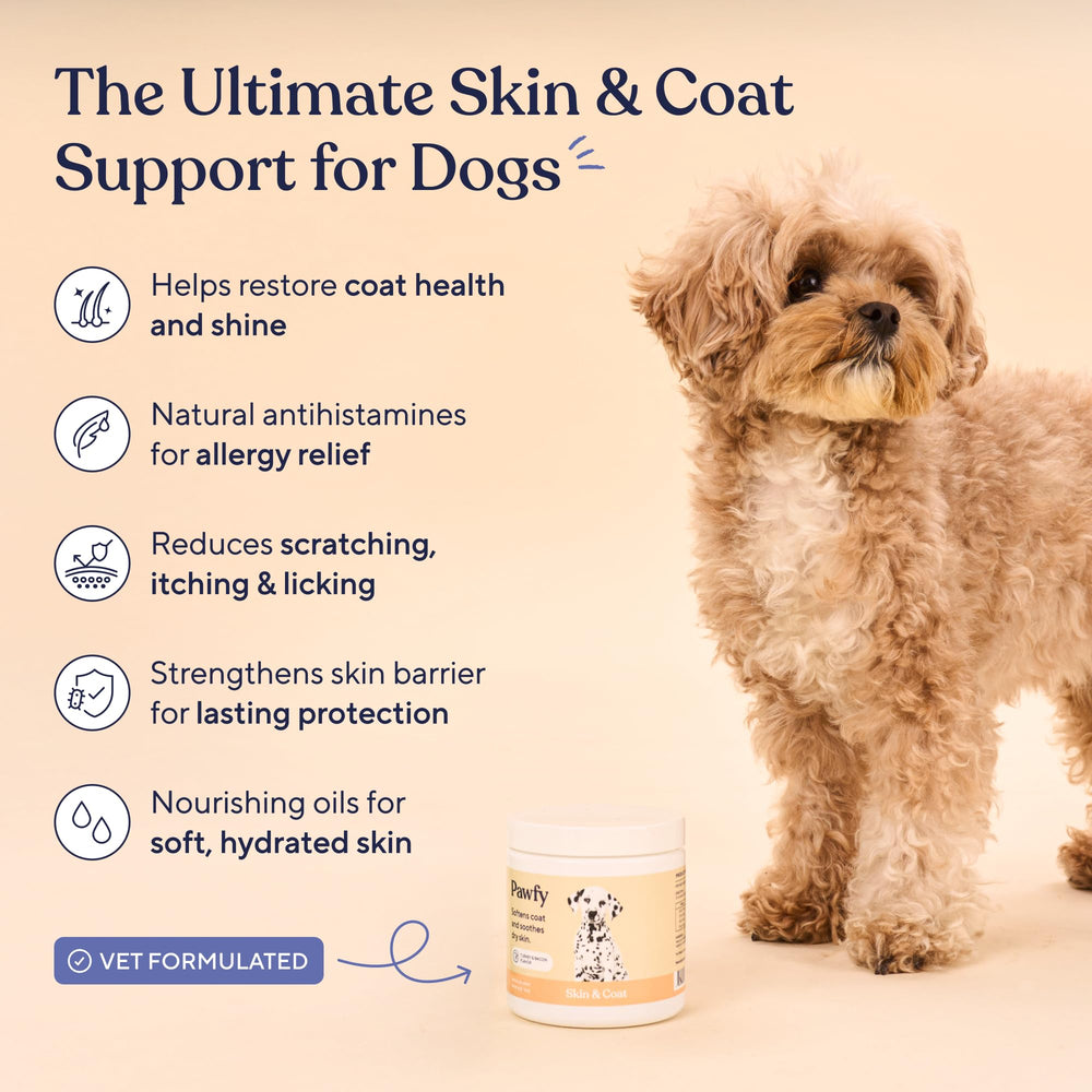 Pawfy ingredientes naturales que favorecen la piel y el bienestar general.