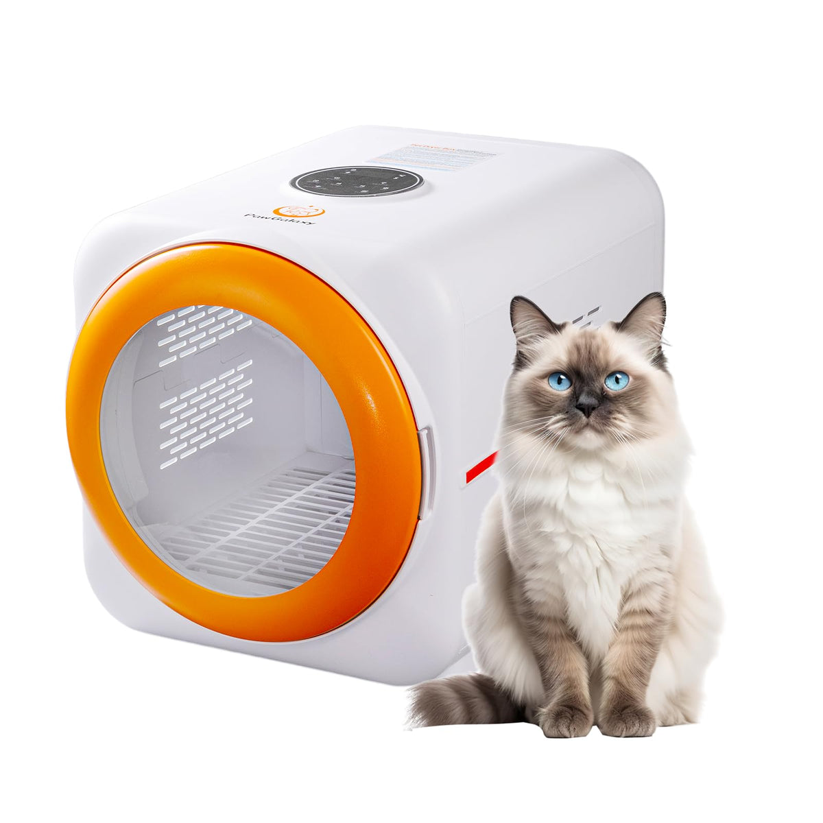 PawGalaxy secadora para mascotas con iluminación interior y iones para un pelo suave.