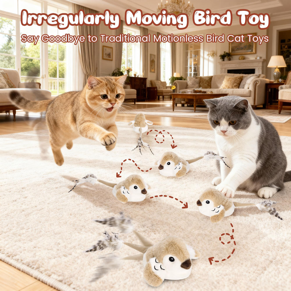 Pawingcat Pajaro cola-mecedora: la cola se balancea para atraer al gato.