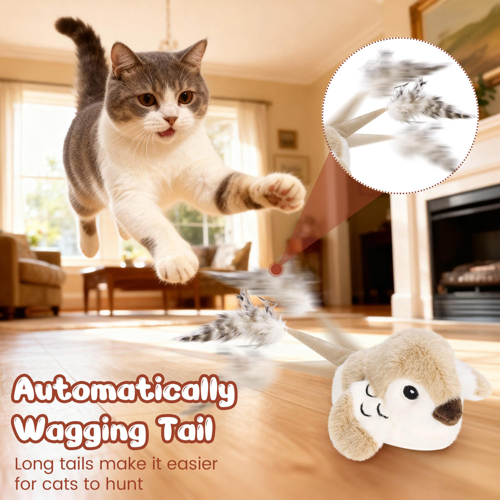 Pawingcat Sonidos vivos: pajaro con chirridos para despertar curiosidad sin molestar.