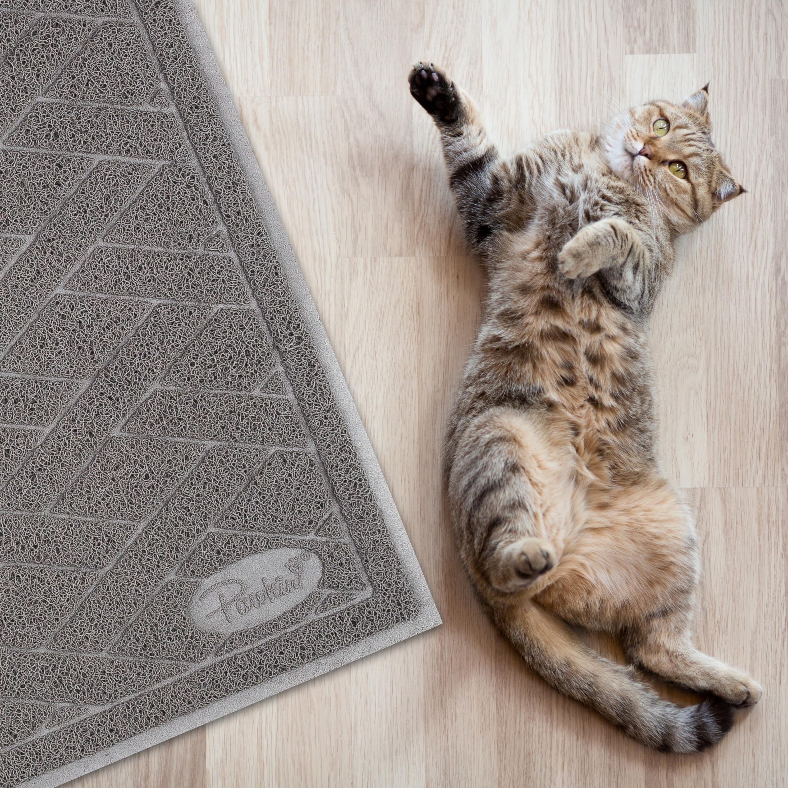 Pawkin Alfombra para dos cajas de arena, evita derrames y polvo.