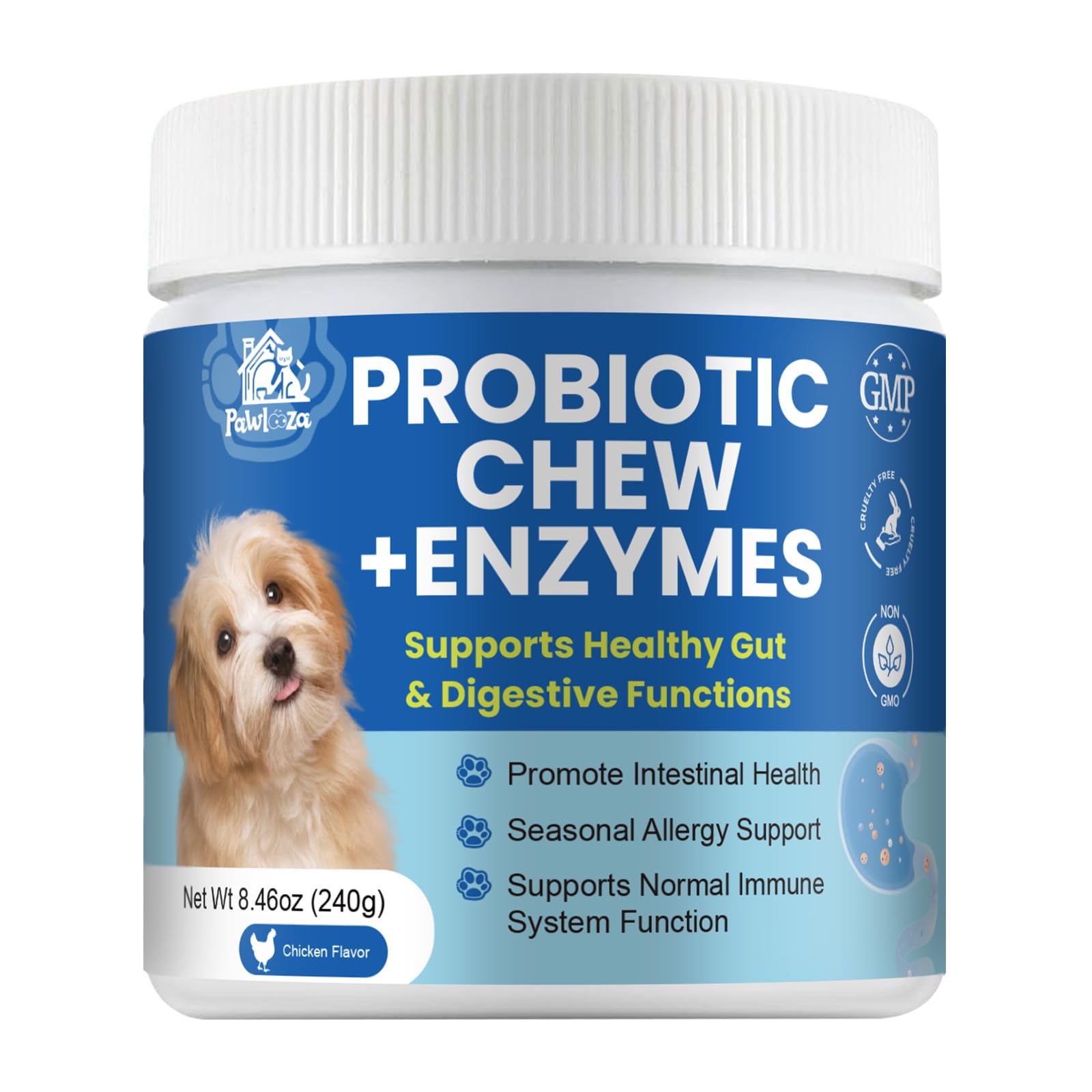 Pawlooza Probiotics: enzimas digestivas para mejor absorción.