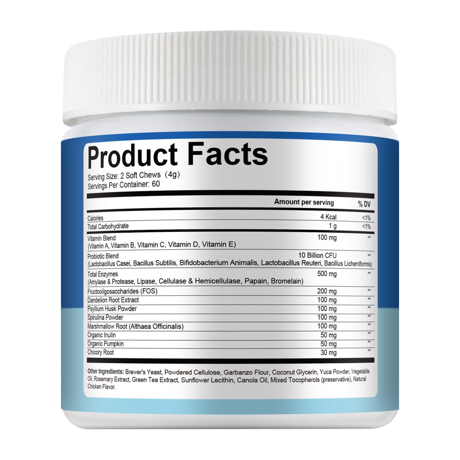 Pawlooza Probiotics: ingredientes naturales, sin aditivos artificiales.