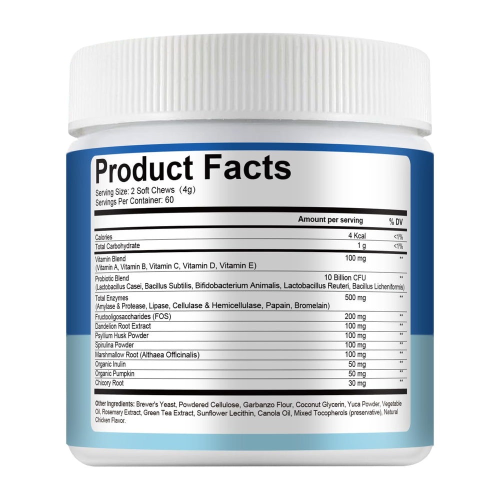 Pawlooza Probiotics: ingredientes naturales, sin aditivos artificiales.