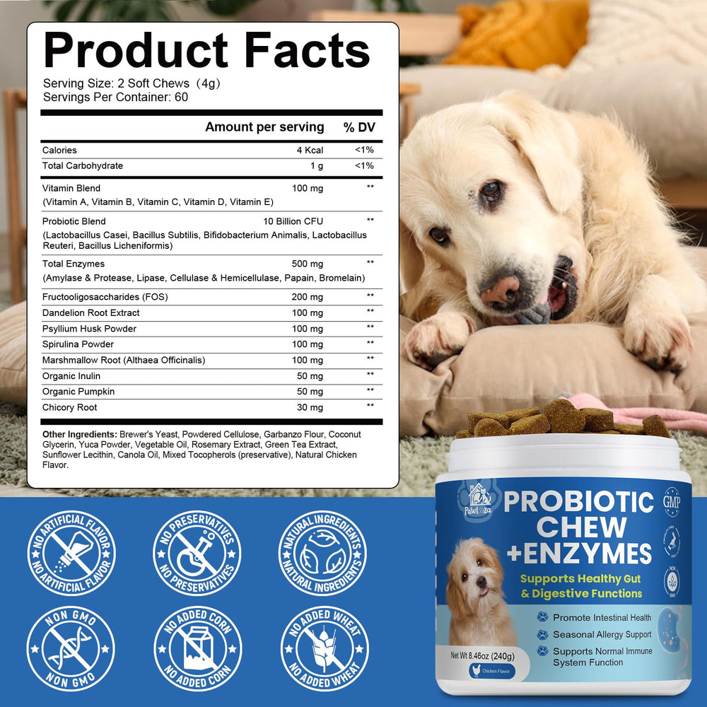 Pawlooza Probiotics: vitaminas esenciales para la inmunidad canina.