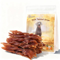 Pawmate Duck Jerky Strip closeup highlighting real duck flavor for tasty rewards.
