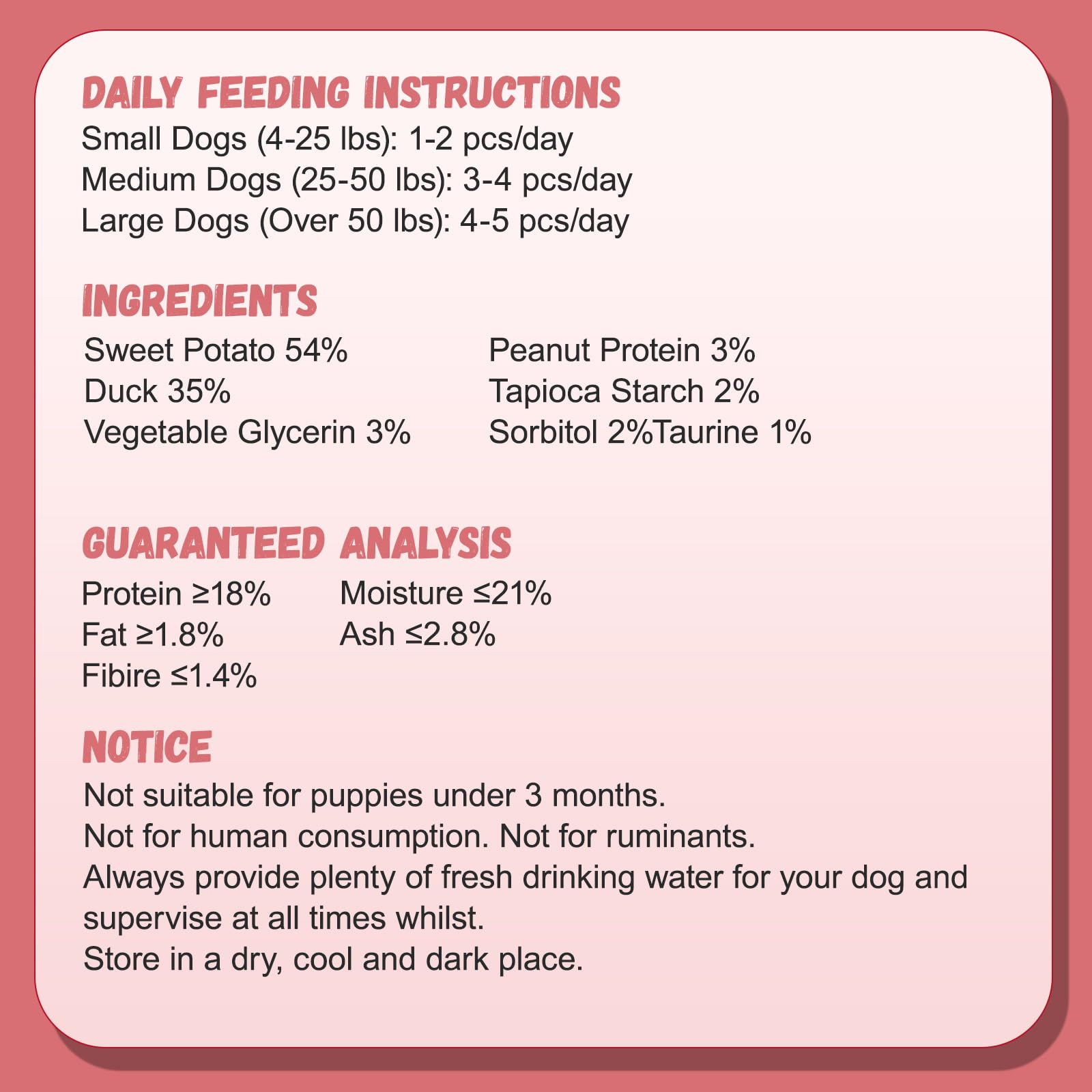 Pawmate Duck Double Purple Sweet Potato Wraps dog snack plate, tasty and protein-rich
