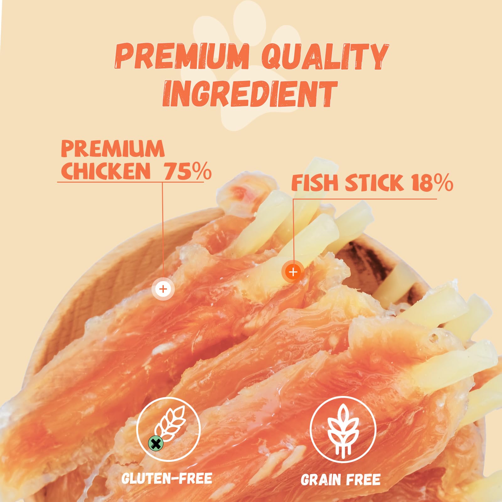 Pawmate tiras deshidratadas de pollo y bacalao: sabor delicioso