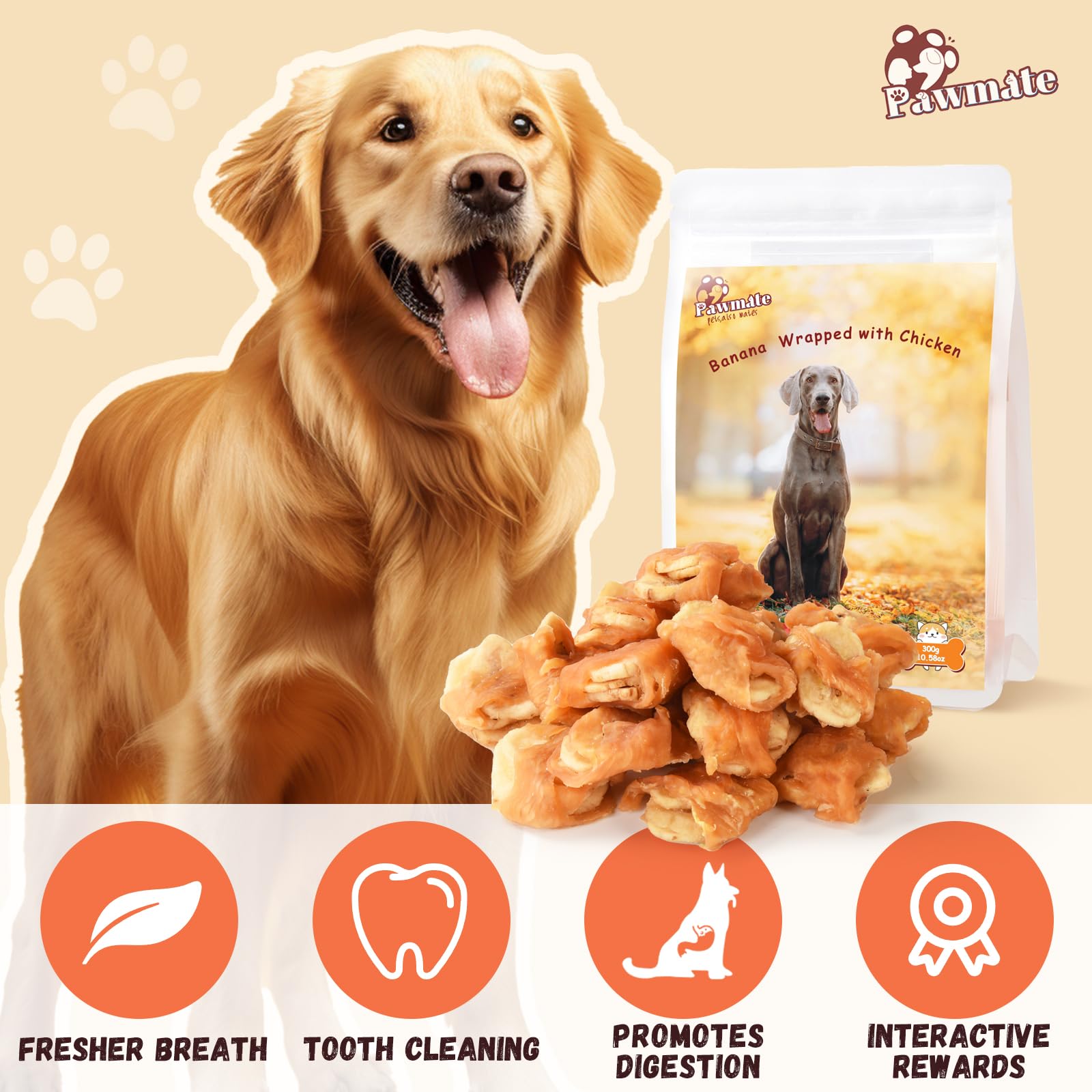 Pawmate Tiras pequeñas para entrenamiento, fáciles de masticar para perros.