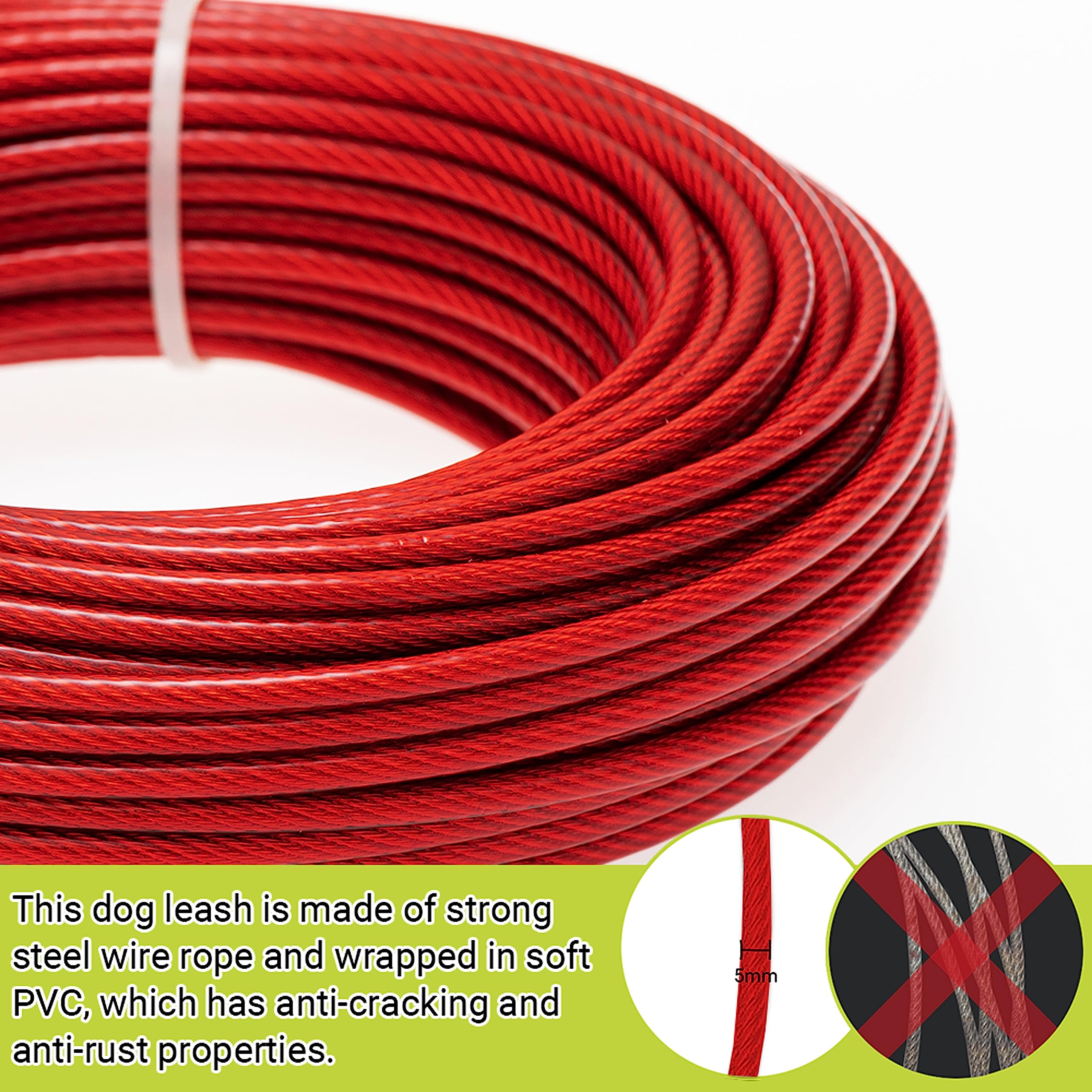 PAWNISAW cable rojo de alta visibilidad para localización rápida