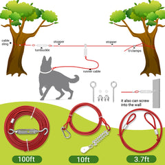PAWNISAW cable corredor de 10 ft con resorte para perros seguro