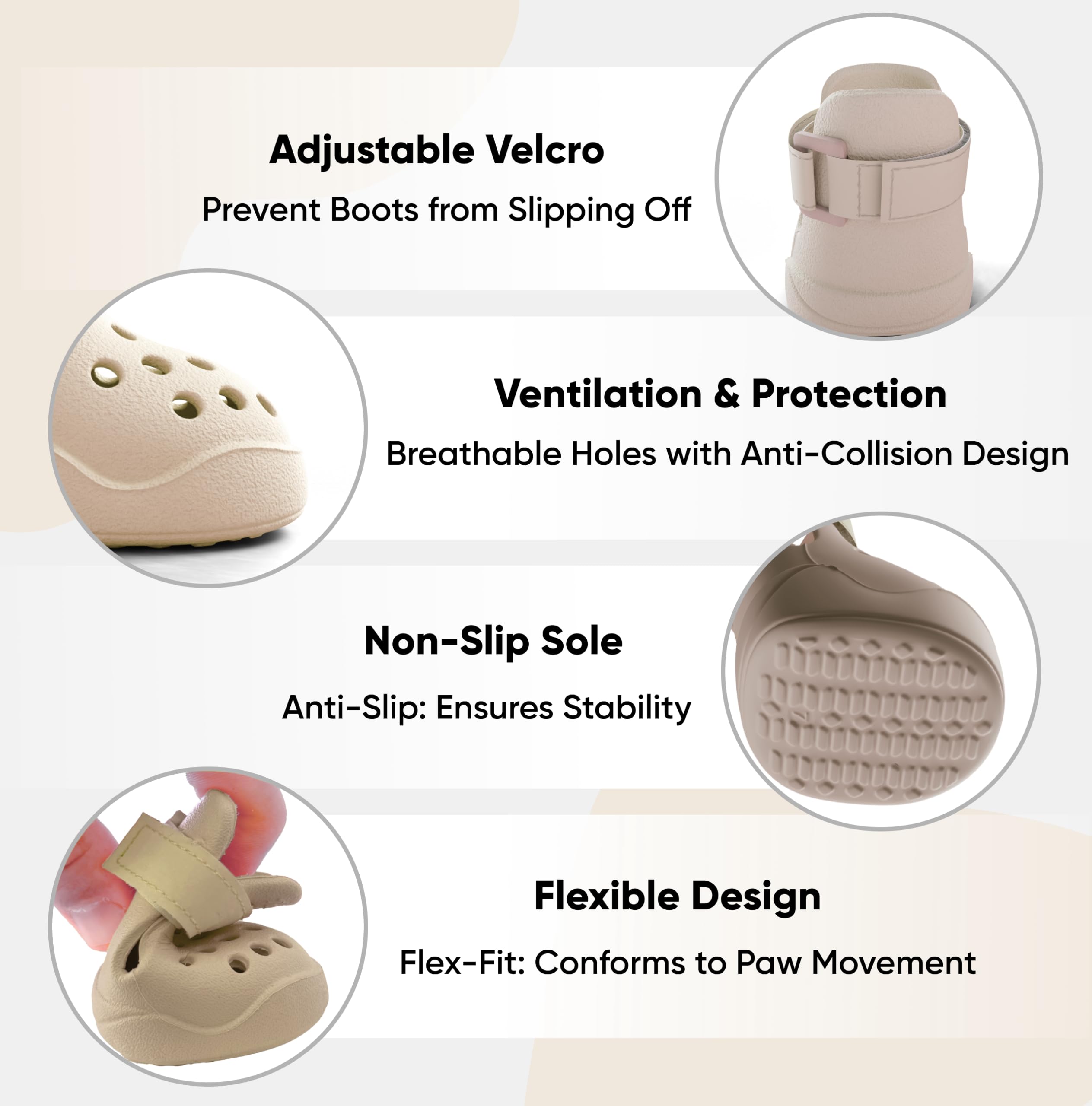 PawPosh, diseño tipo clog con orificios para flujo de aire.