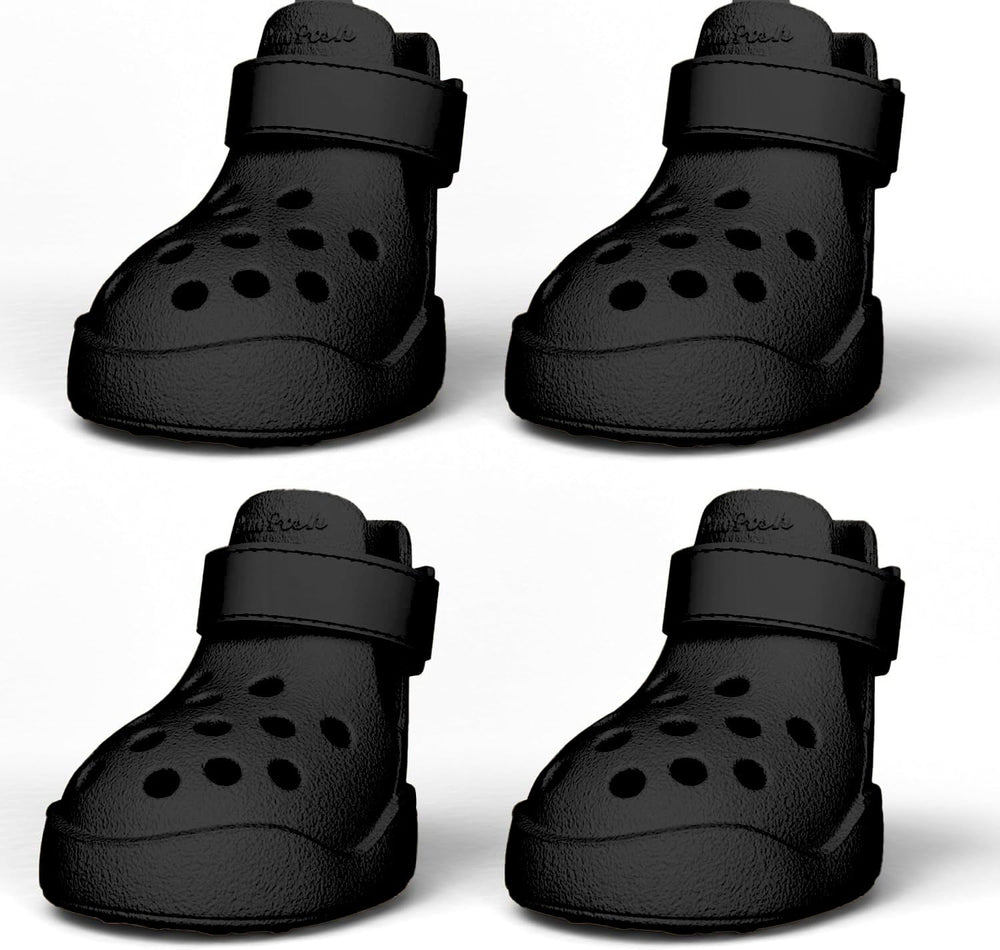 PawPosh Zapatillas para perros con diseño tipo zueco y ventilación para paseos cómodos.