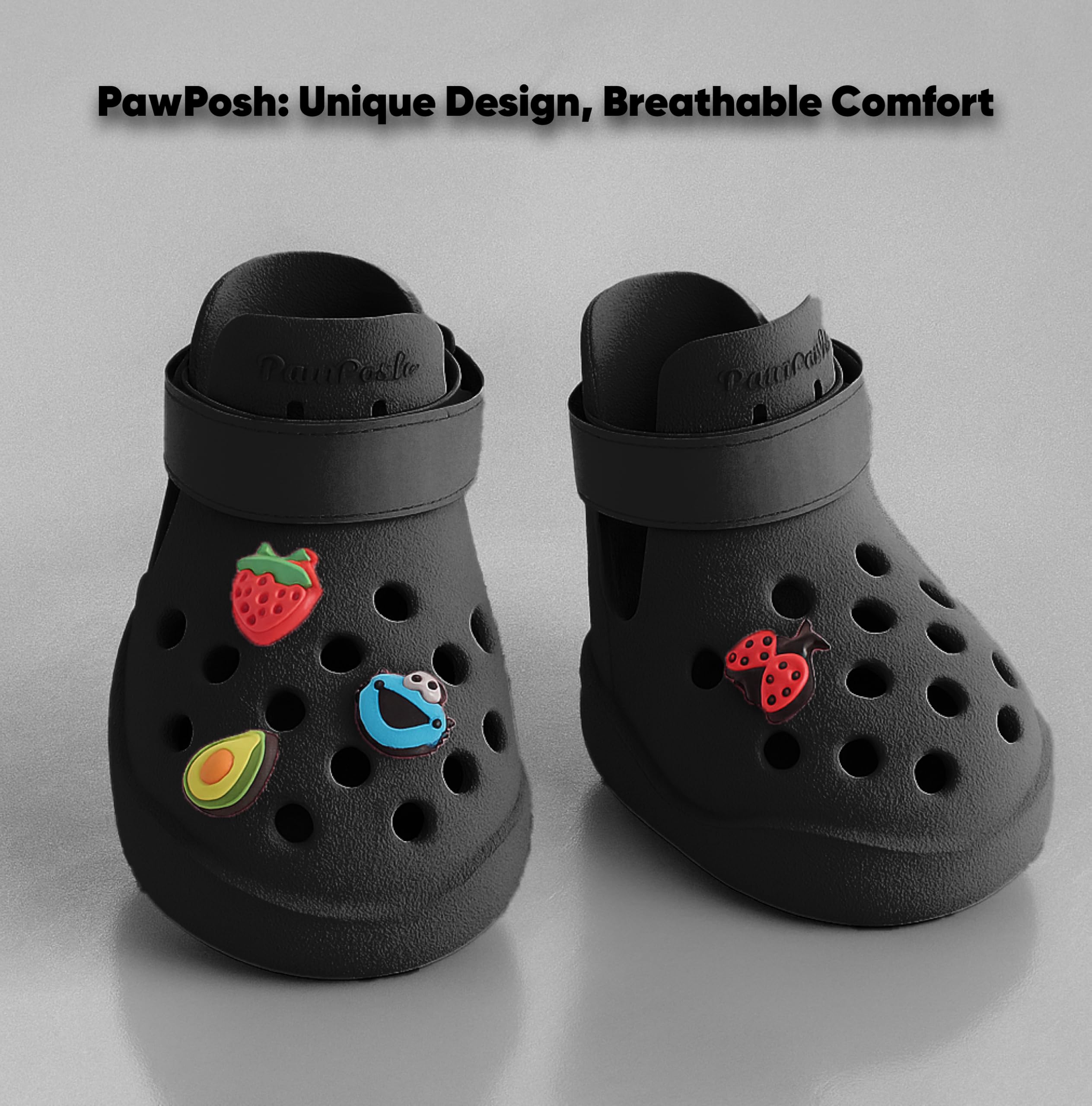 PawPosh Zapatillas para perros con suela impermeable y agarre antideslizante.
