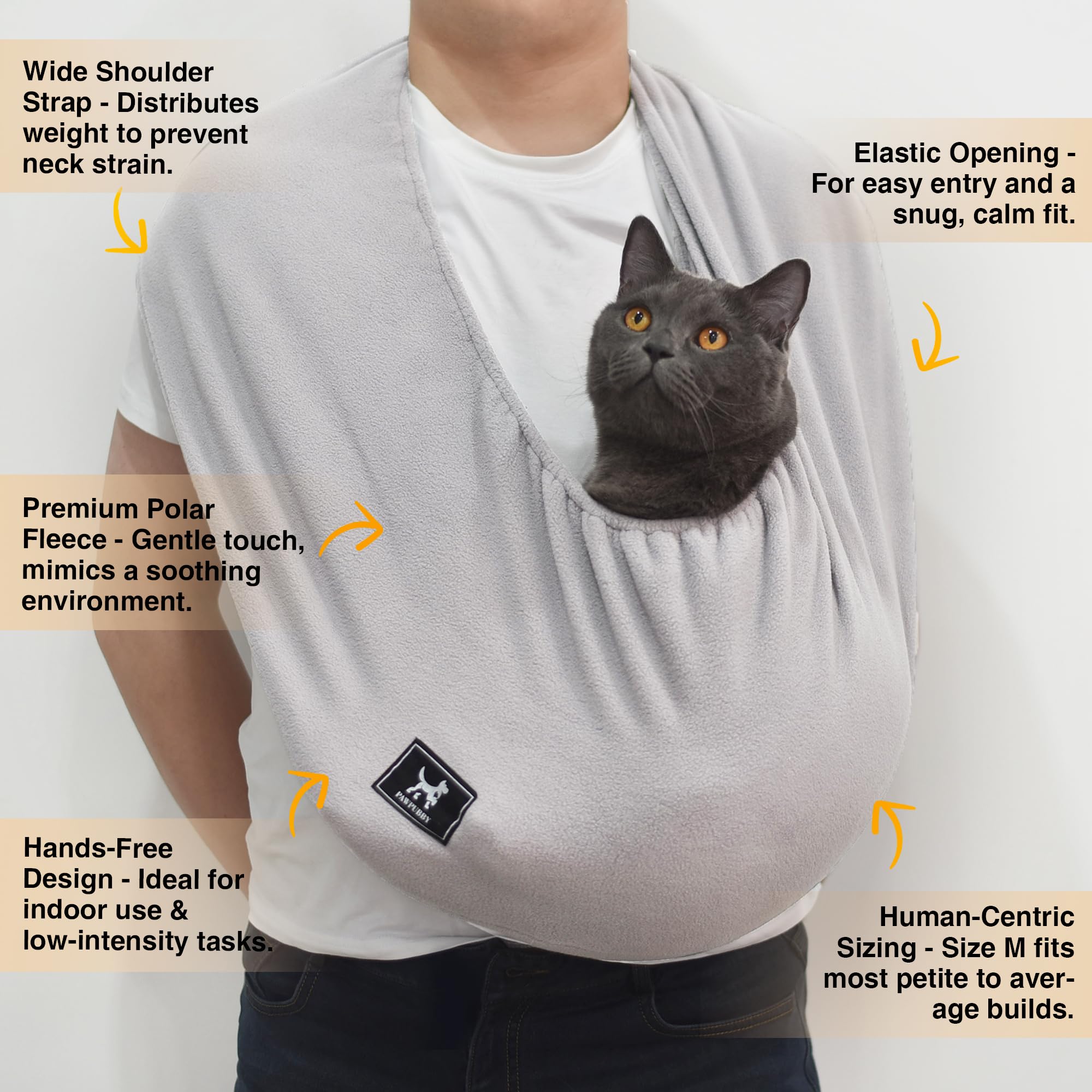 PAWPUBBY diseño sin cierres, sensación de abrazo natural