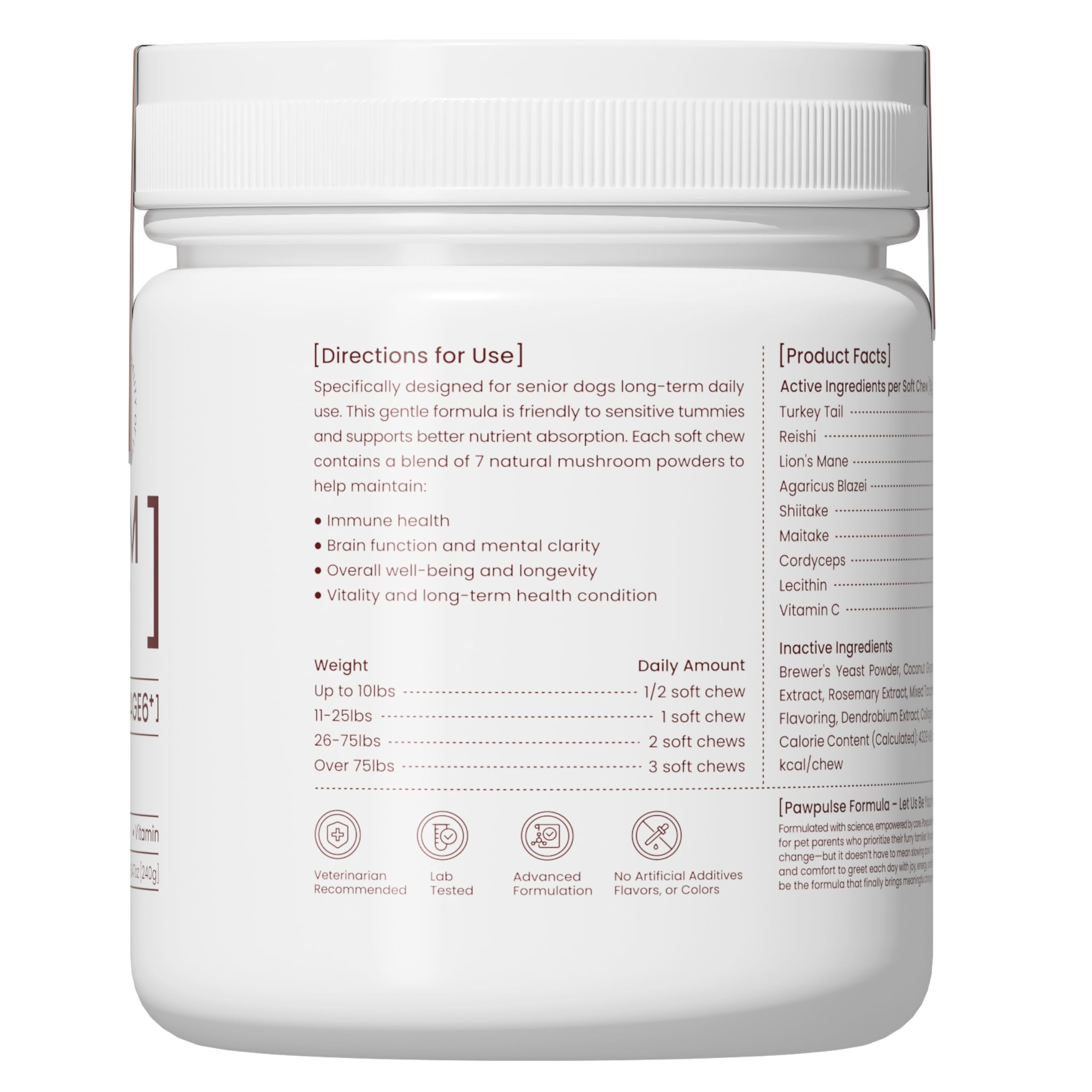 PAWPULSE FORMULA hongo agaricus blazei para perros antioxidantes naturales