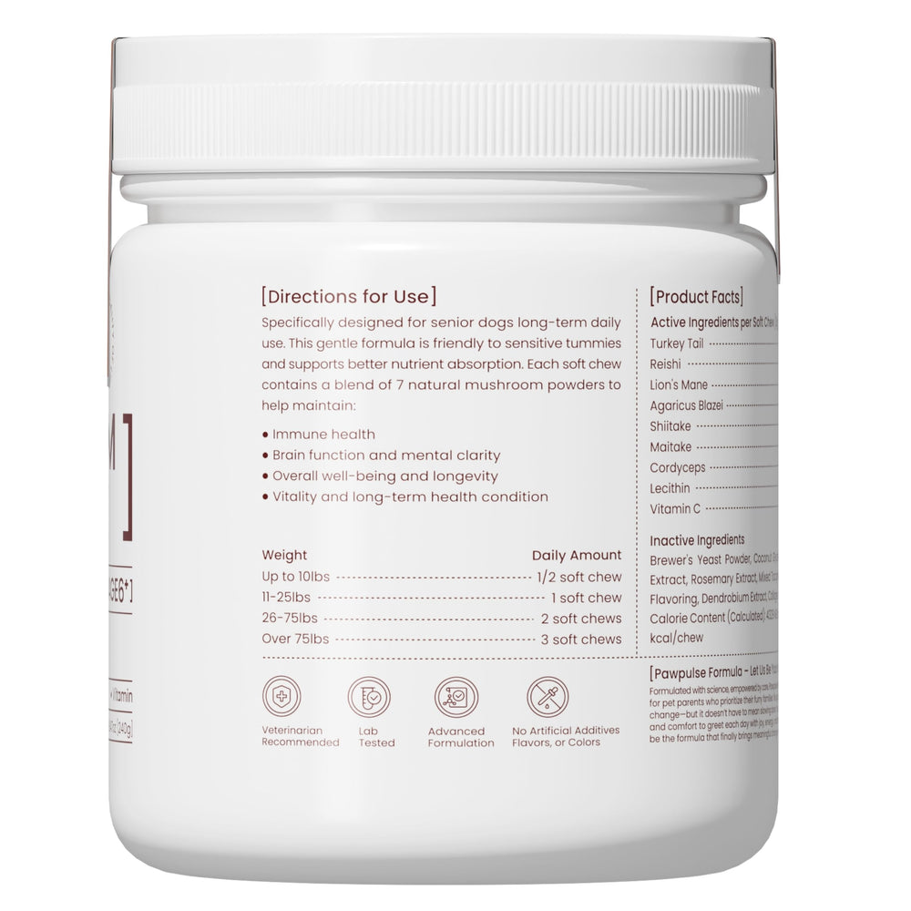PAWPULSE FORMULA hongo agaricus blazei para perros antioxidantes naturales