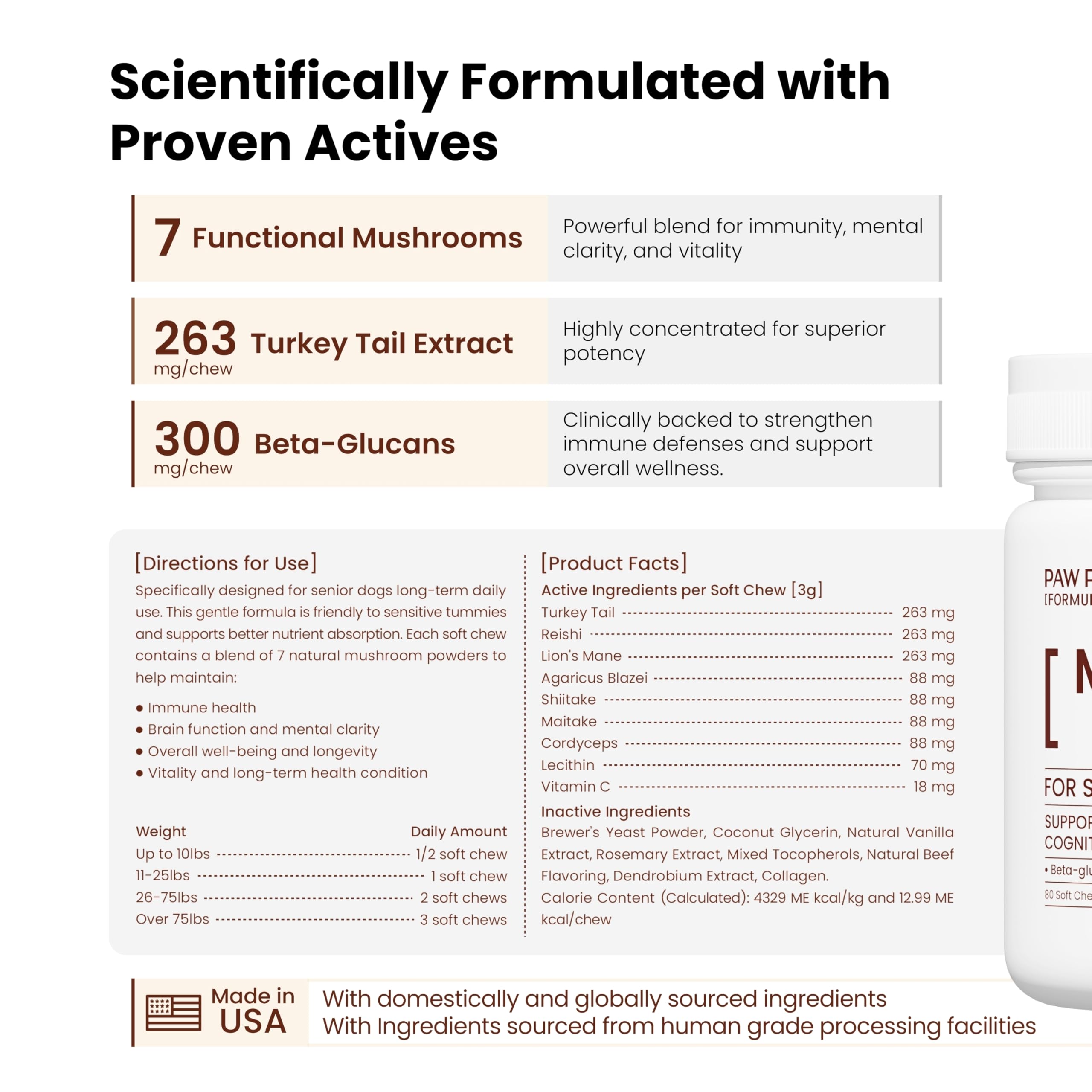PAWPULSE FORMULA hongo maitake para perros vitalidad sostenida