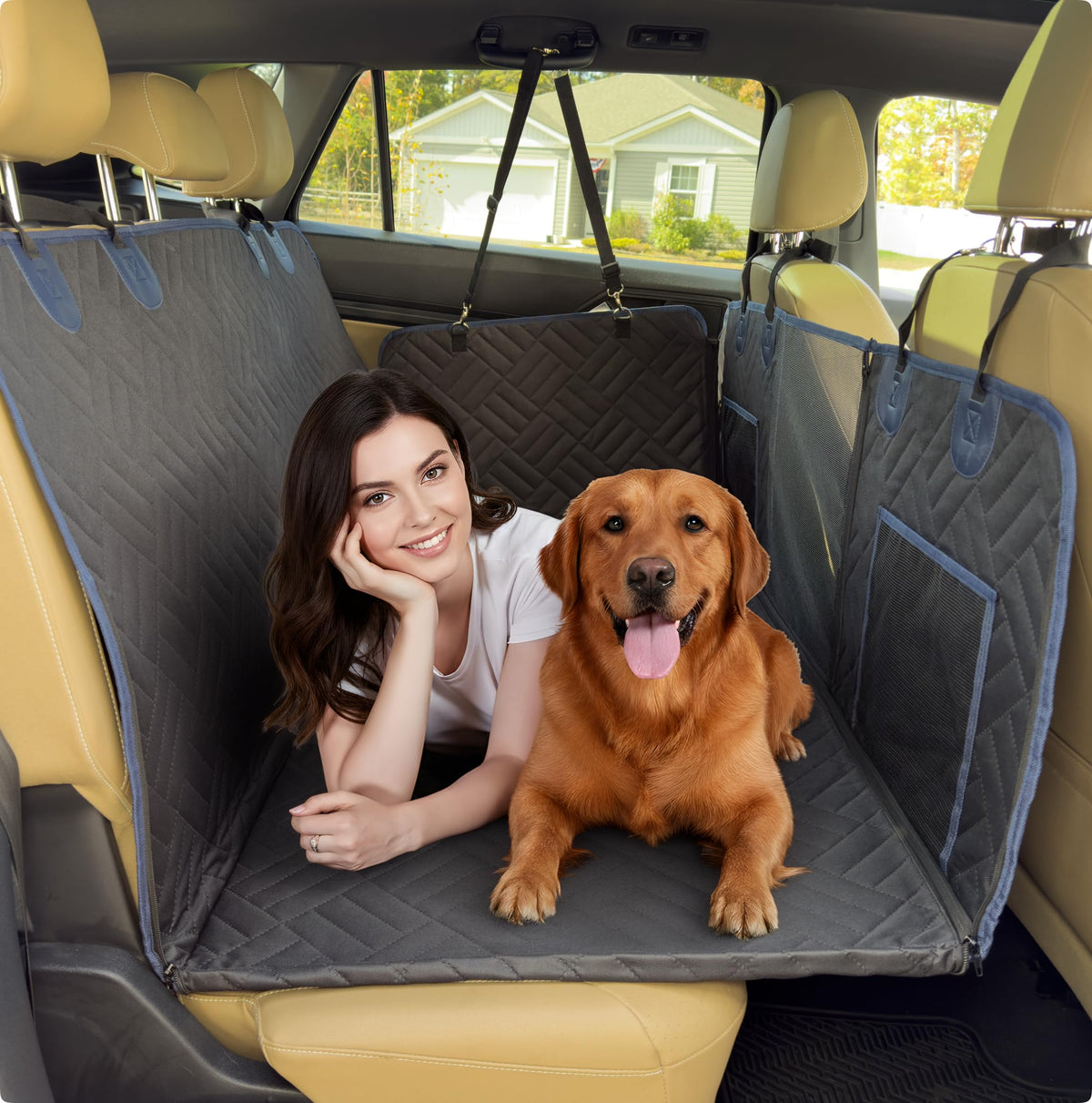 Paw Reserve cobertor de asiento para perros con base dura XL para viajes seguros
