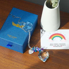 Paws Memory: cristal-pata-centro con brillo que celebra su recuerdo.