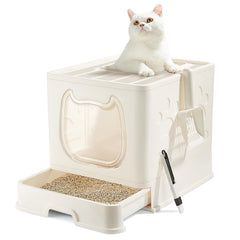 Pawsayes: caja de arena con bandeja deslizable para limpieza rápida
