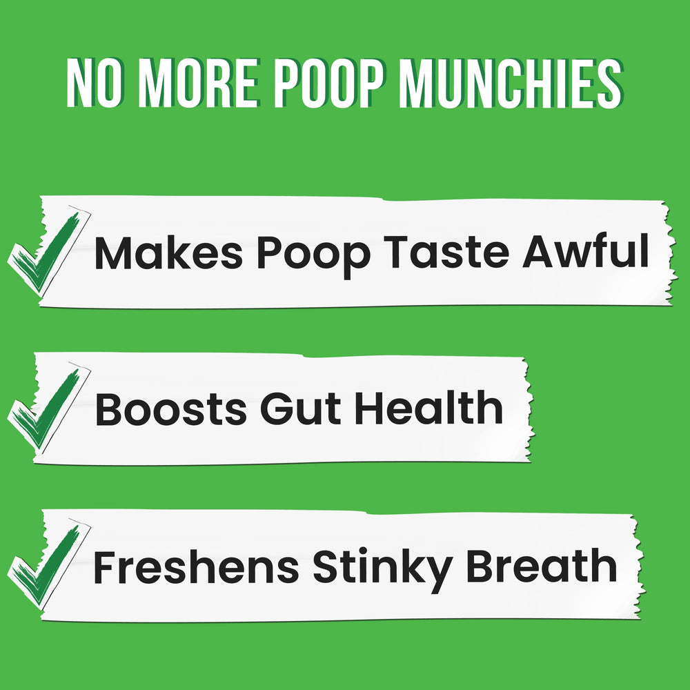 Pawsential No Poo con probióticos para equilibrio digestivo.