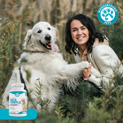Pawsitive Wanderfound Pets Milk Thistle: sabor salmón y tocino para facilitar la administración.