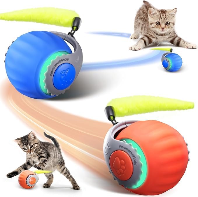 PawsomeFinds bola interactiva de velocidad para gatos en interiores