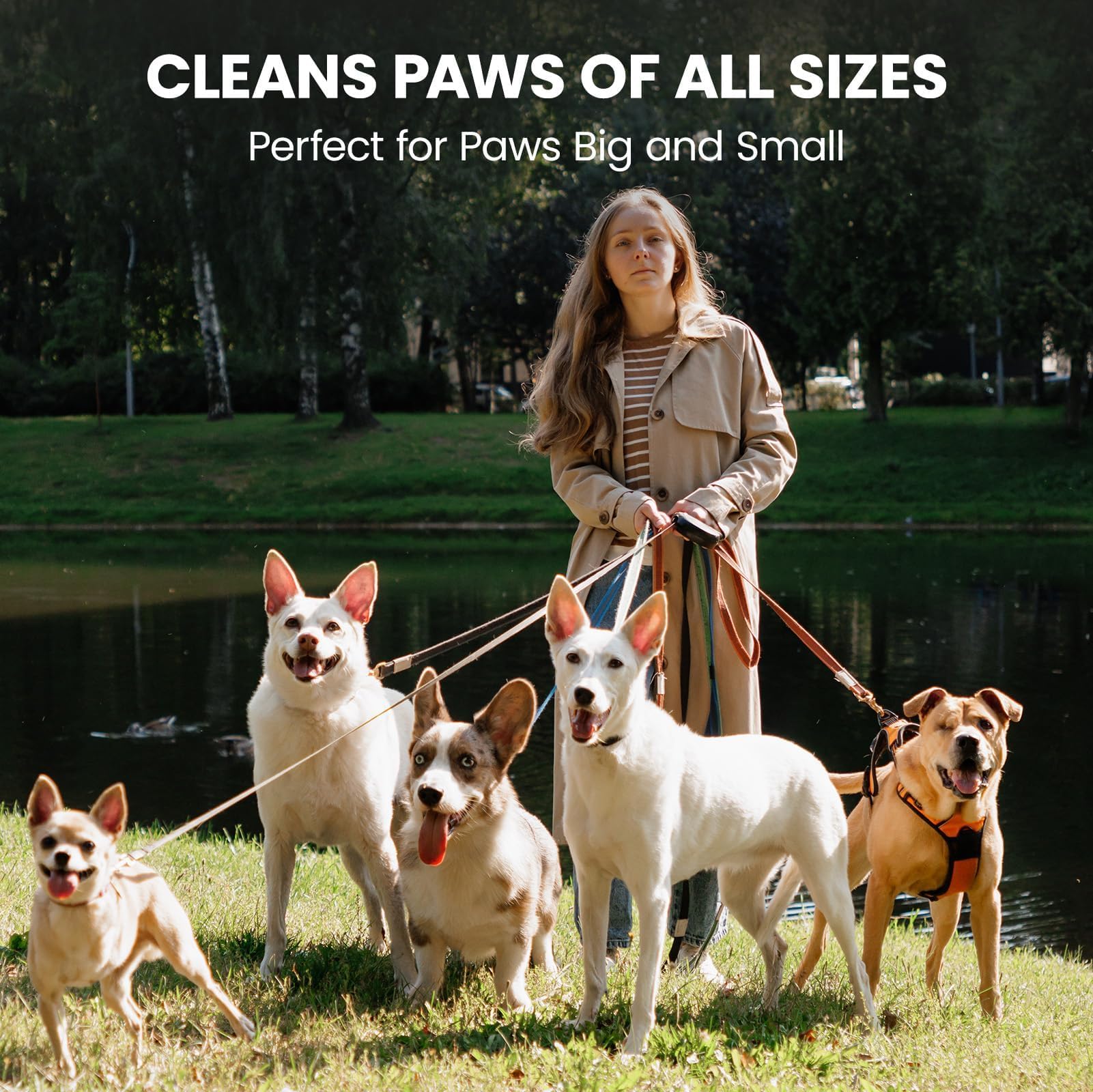 PawSono paw cleaner suitable for cats and dogs of all sizes and ages.