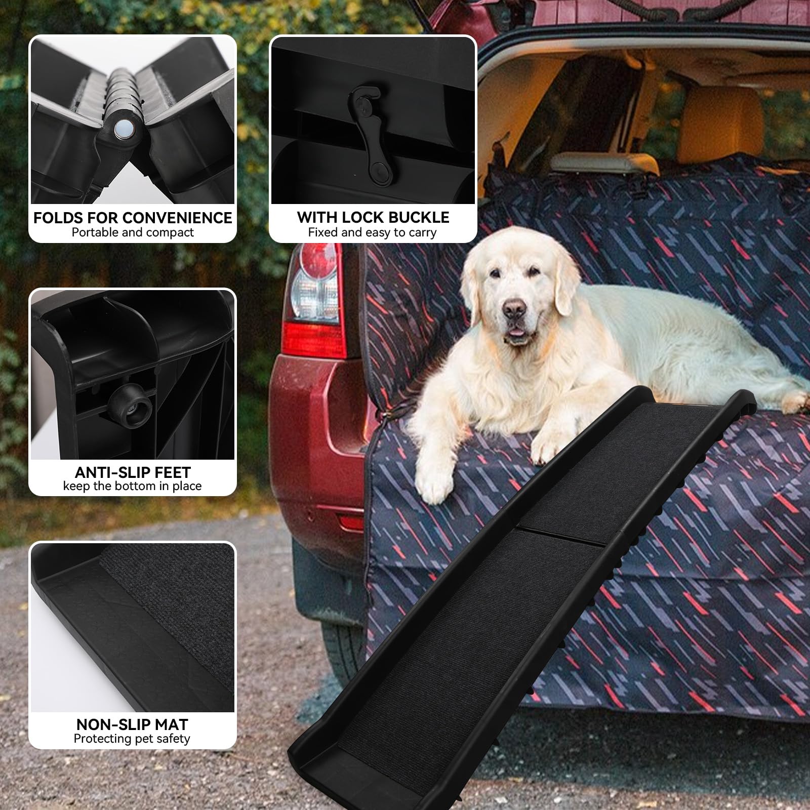 PawStep rampa portatil y plegable, ideal para coche y viaje