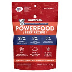 Pawstruck alimento deshidratado al aire con carne de res y textura crujiente