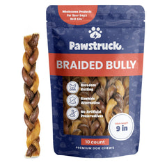 Pawstruck palitos de res trenzados de 9 pulgadas para masticación duradera