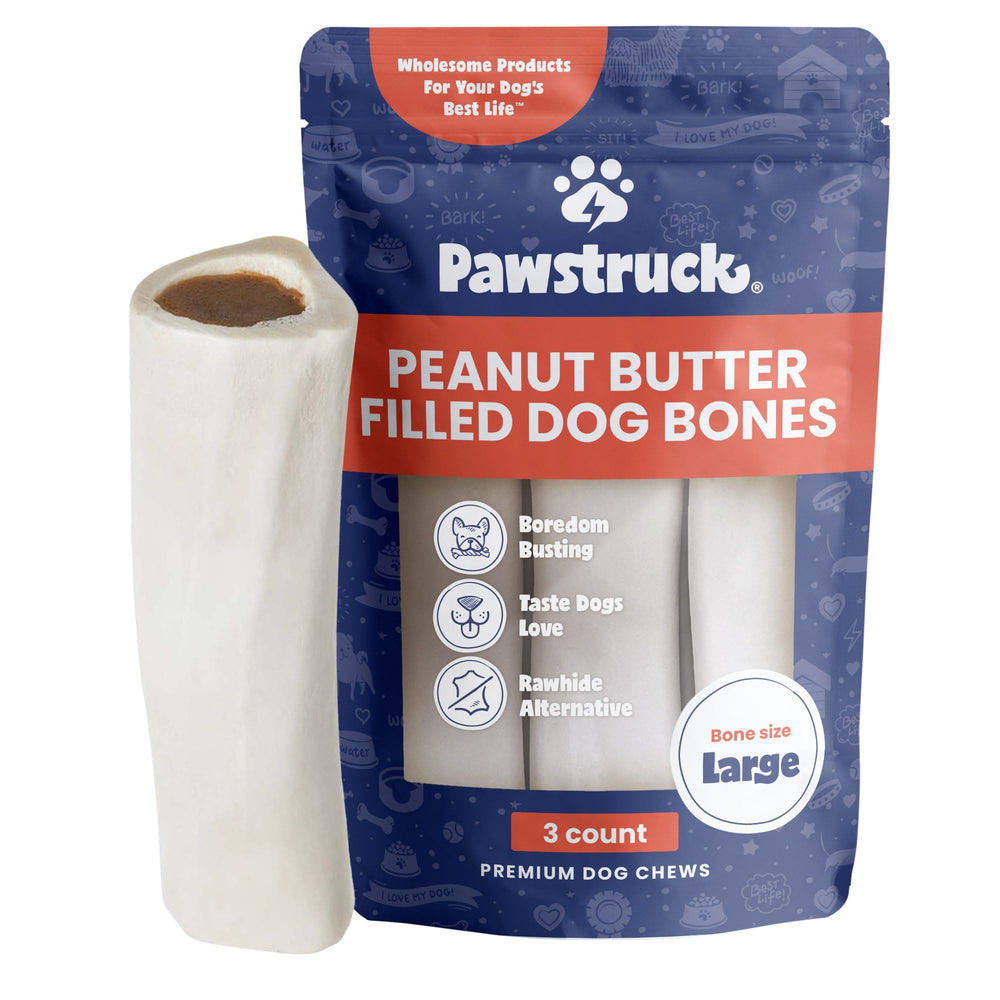 Pawstruck hueso grande relleno de cacahuate de 5-6 pulgadas para perros