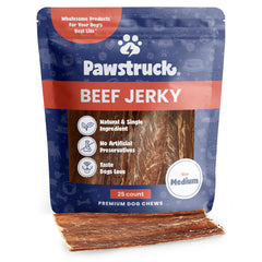 Pawstruck tiras de ternera para perro, masticación de 4-6 pulgadas, uso diario.