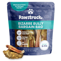 Pawstruck tiras de res 5-7 pulgadas, variedad para masticación prolongada.