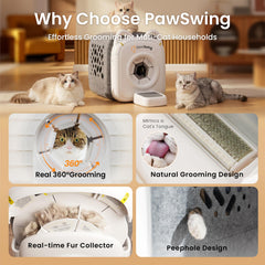 PawSwing cuidado de pelaje de gatos sin electricidad, cómodo