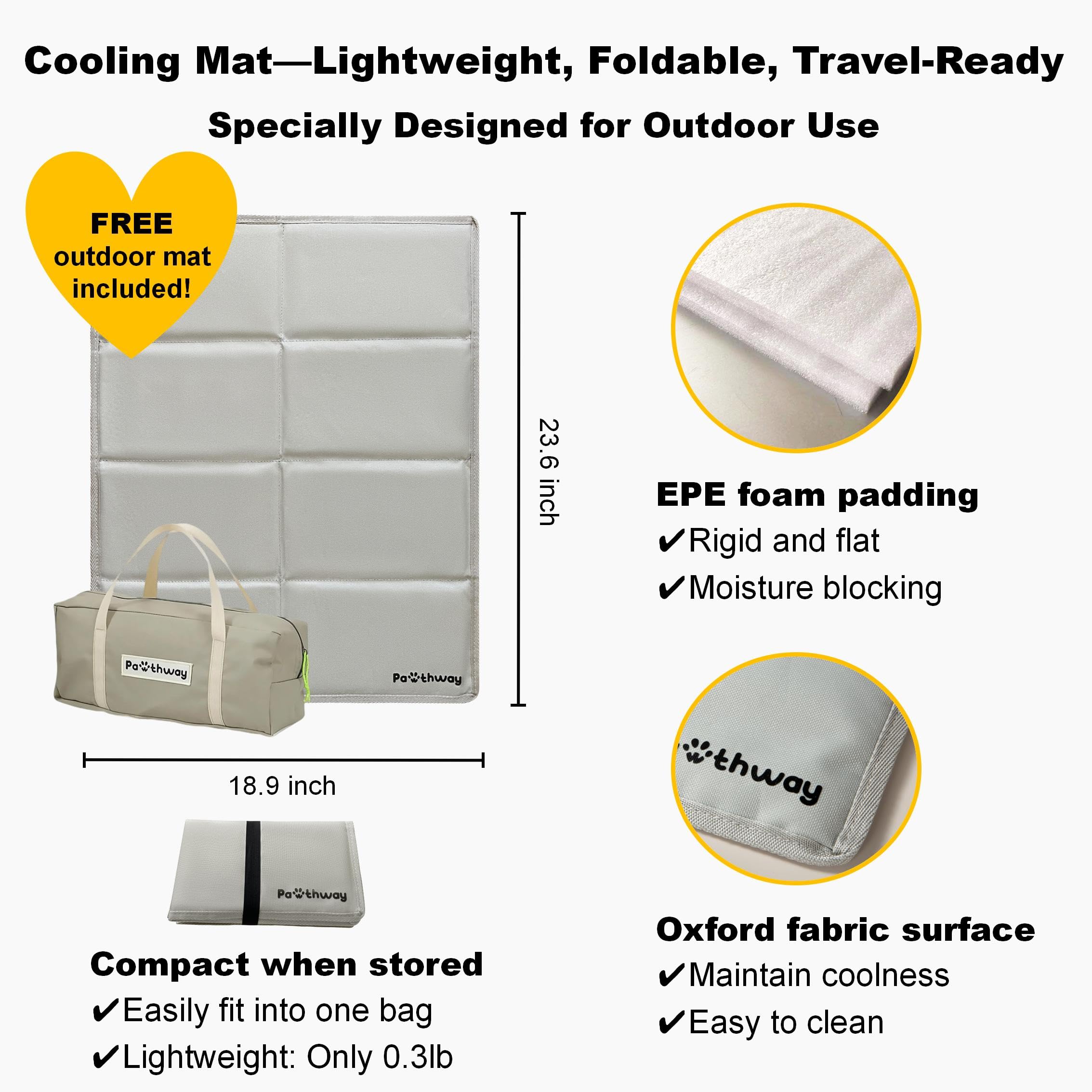 Pawthway diseño plegable y ligero para transportarla en viajes.