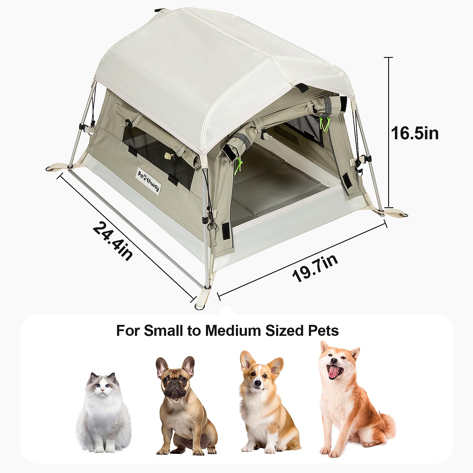 Pawthway uso exterior e interior, versatilidad para casa o camping.