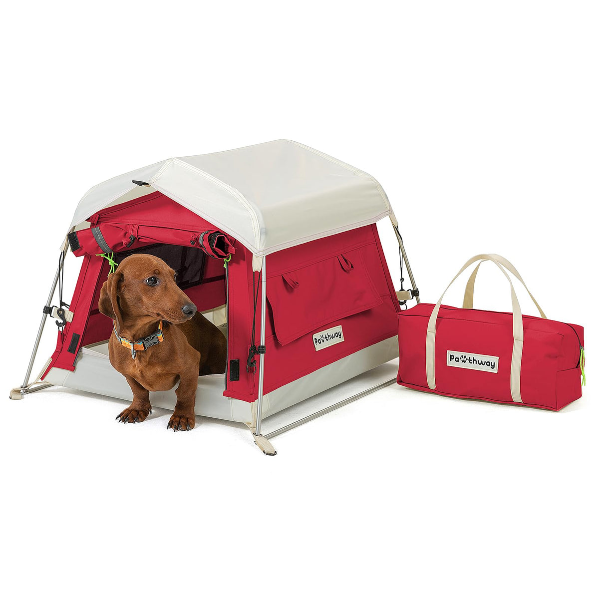 Pawthway tienda para perros de algodón ventilada, refugio cómodo para exteriores.