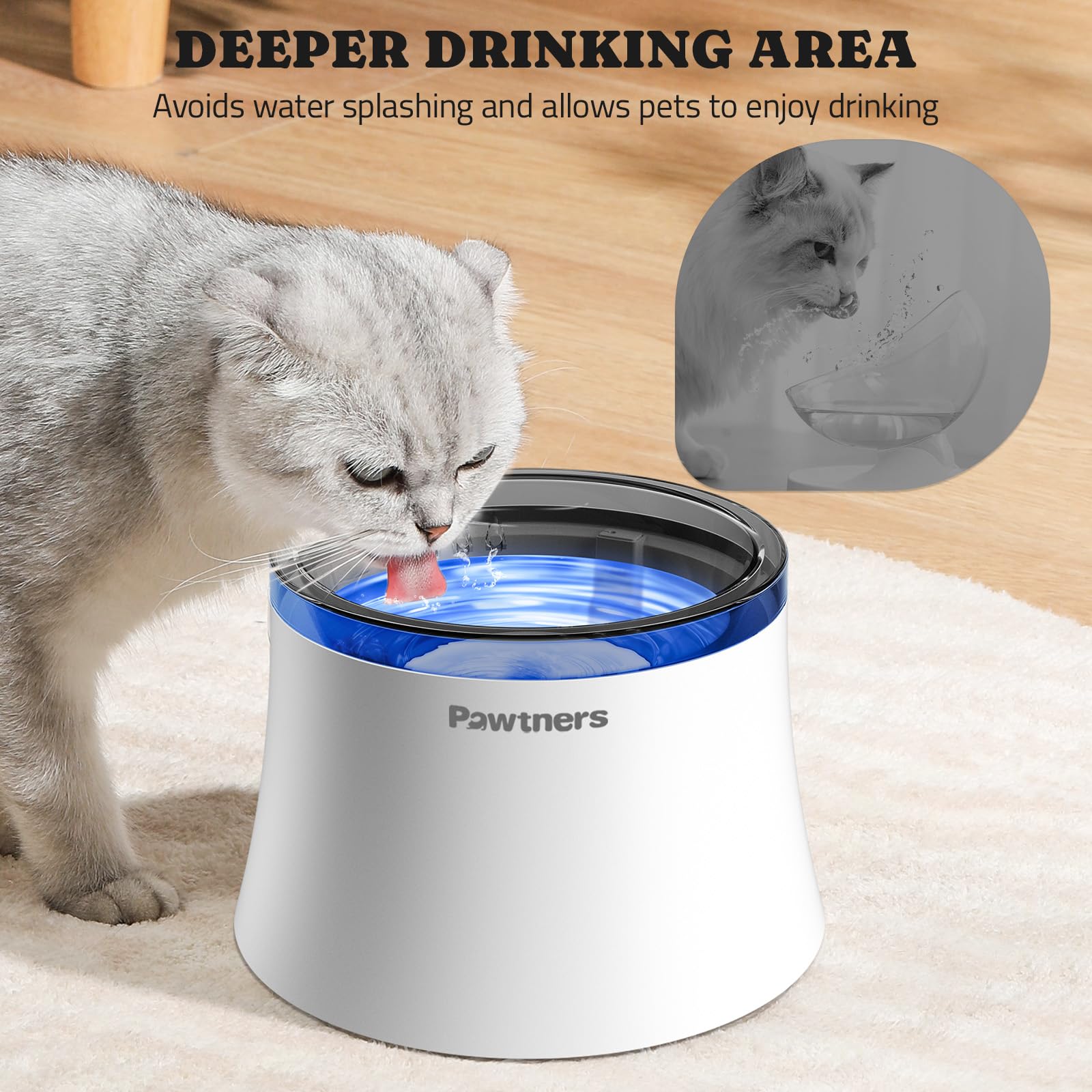Pawtners alerta de bajo nivel de agua, señal clara para rellenar.
