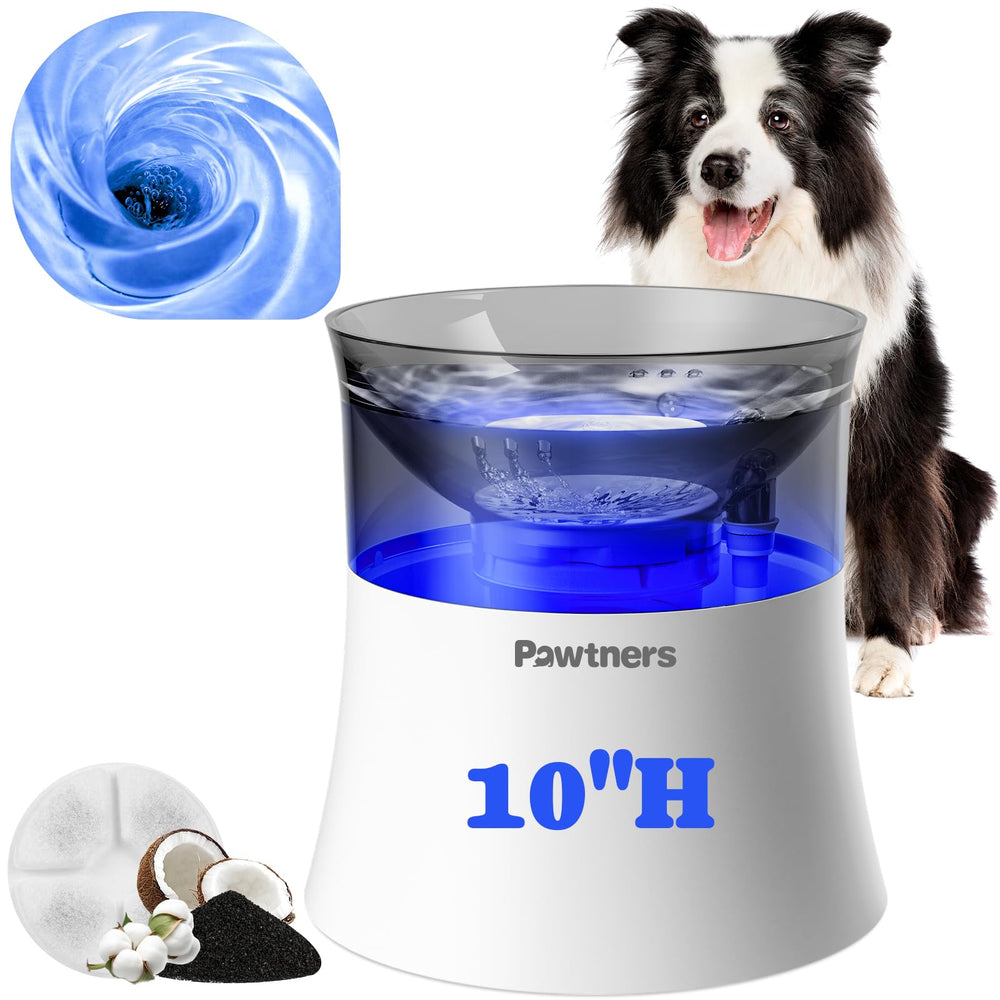 Pawtners bebedero con filtración vortex para perros: agua limpia
