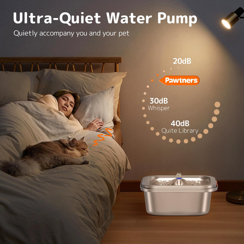 Pawtners bomba silenciosa, menos de 30 dB para un ambiente tranquilo.